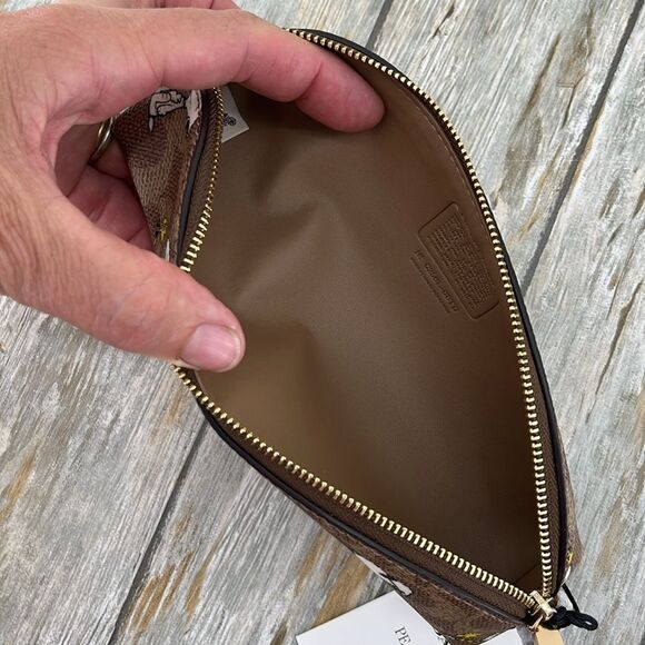 Coach X Peanuts Notebook & Snoopy Pencil Case In Signature Canvas Bag Purse - Picture 10 of 10